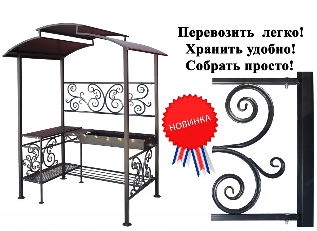 Мангал с крышей схема